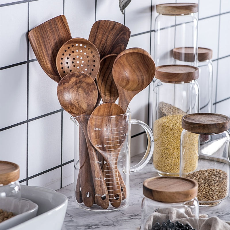 Teak natural wood tableware spoon - hari kitch