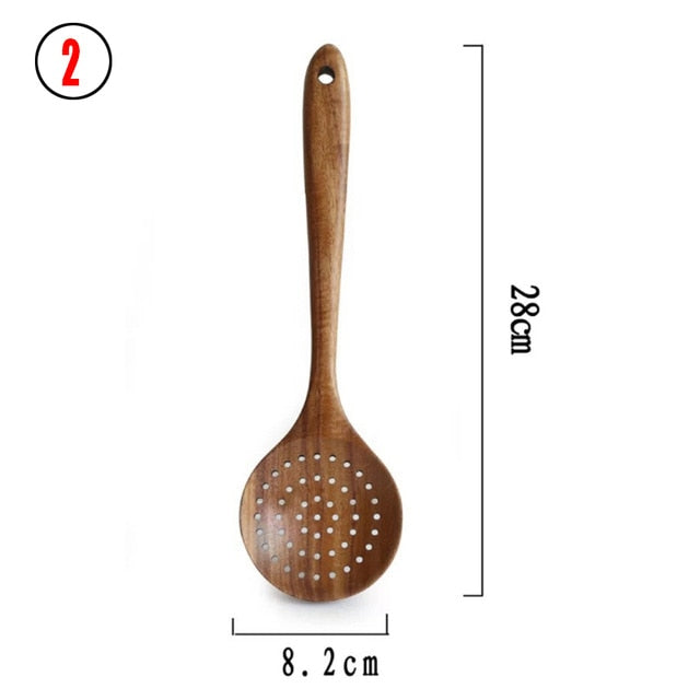 Teak natural wood tableware spoon - hari kitch