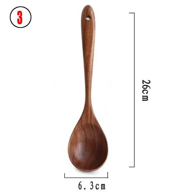 Teak natural wood tableware spoon - hari kitch