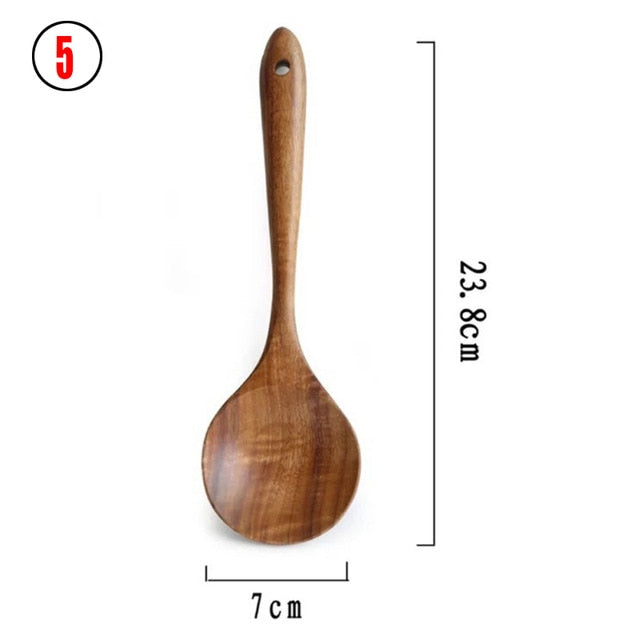 Teak natural wood tableware spoon - hari kitch