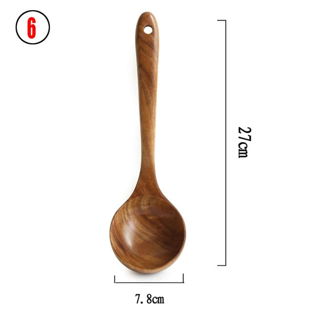Teak natural wood tableware spoon - hari kitch