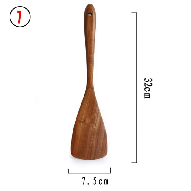 Teak natural wood tableware spoon - hari kitch