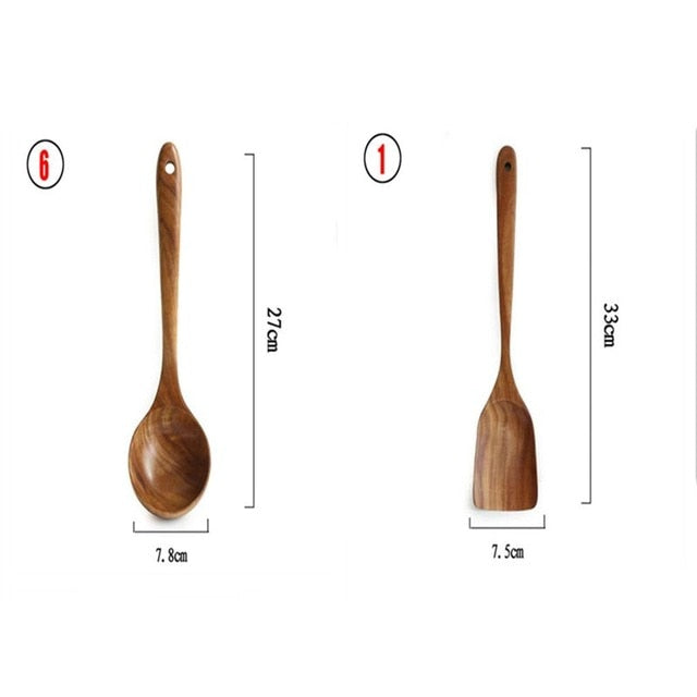Teak natural wood tableware spoon - hari kitch