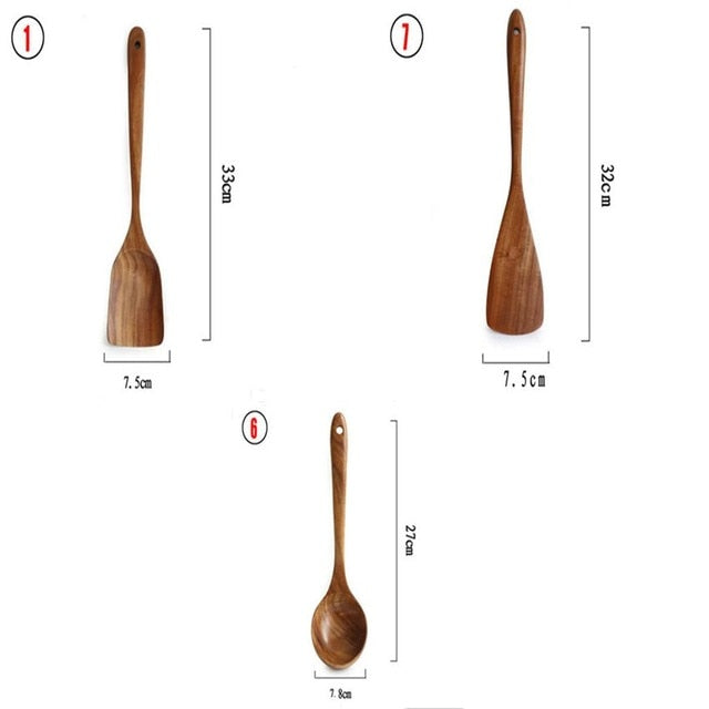 Teak natural wood tableware spoon - hari kitch