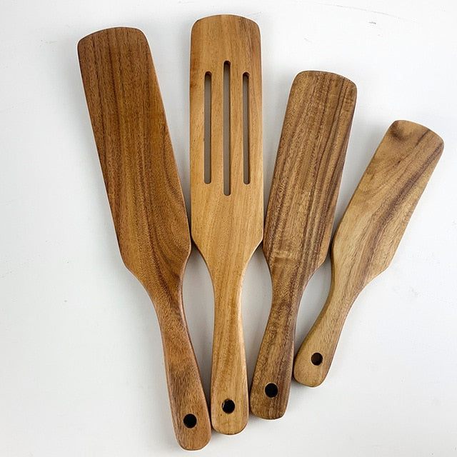Teak natural wood tableware spoon - hari kitch