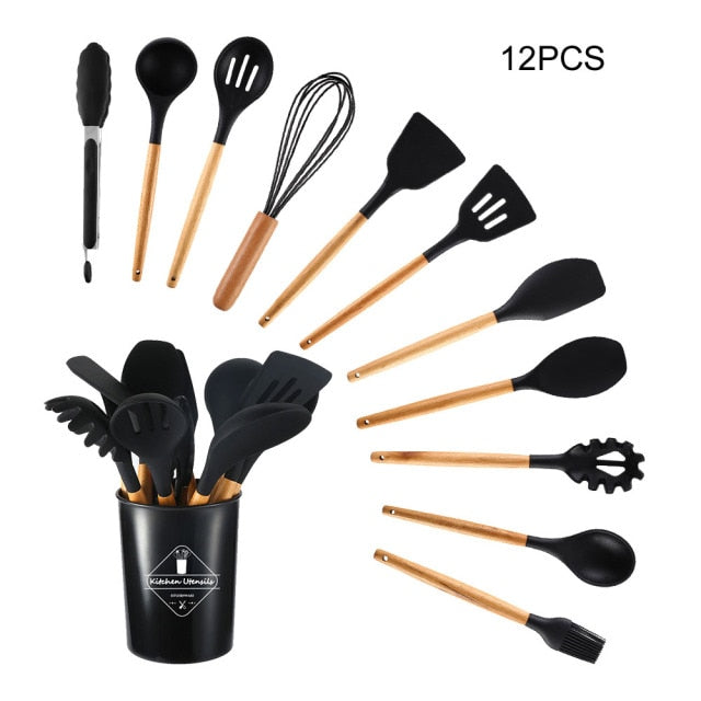 Silicone Cooking Utensils Set - hari kitch