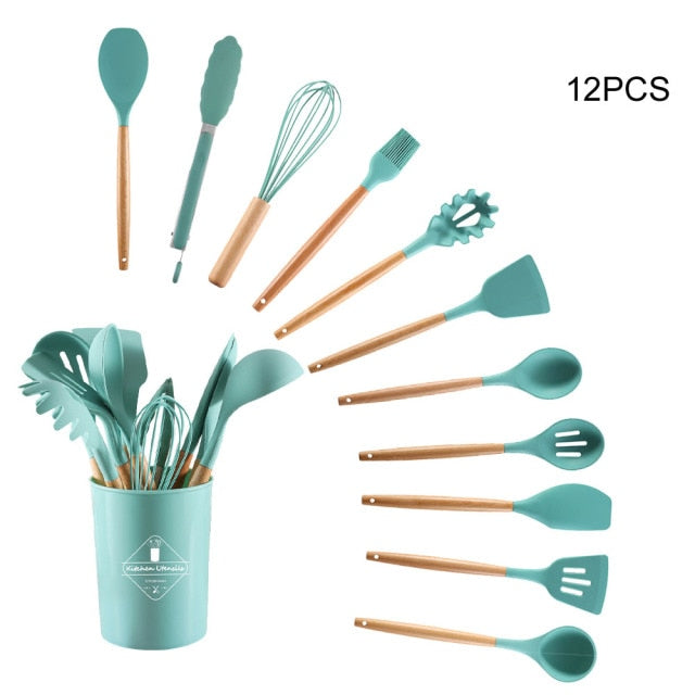 Silicone Cooking Utensils Set - hari kitch