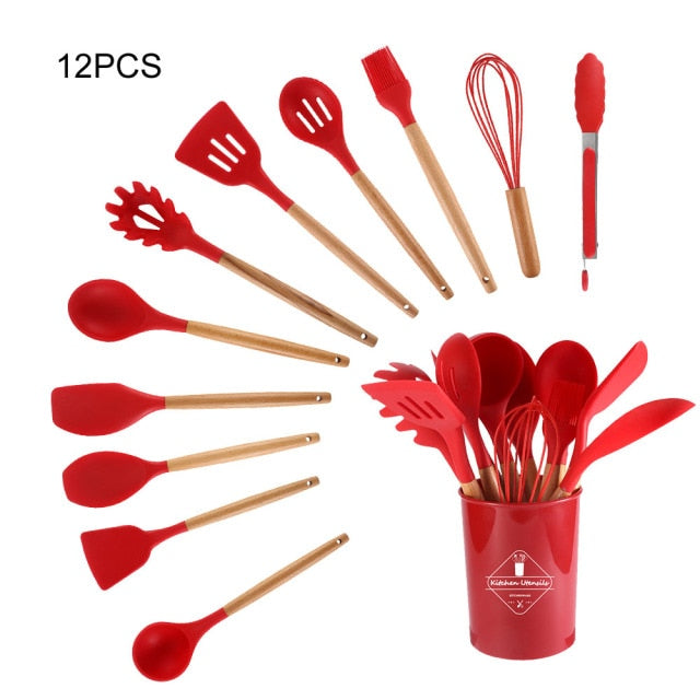 Silicone Cooking Utensils Set - hari kitch