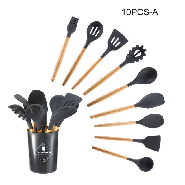 Silicone Cooking Utensils Set - hari kitch