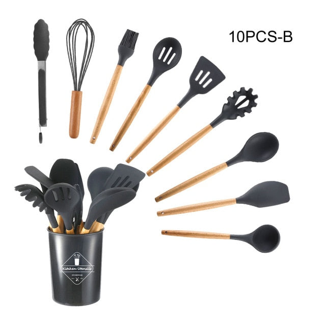 Silicone Cooking Utensils Set - hari kitch