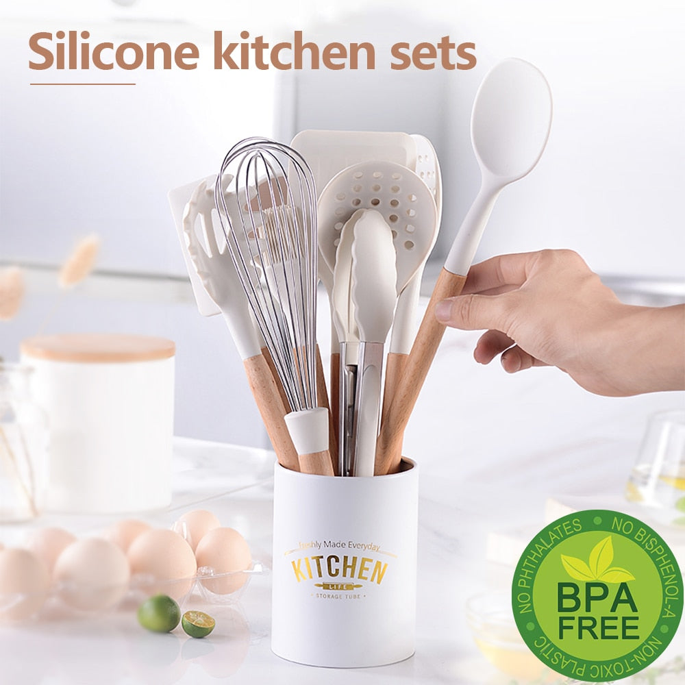 Silicone Cooking Utensils Set for Kitchen - hari kitch