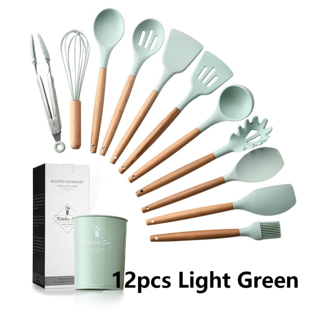 Silicone Cooking Utensils Set for Kitchen - hari kitch