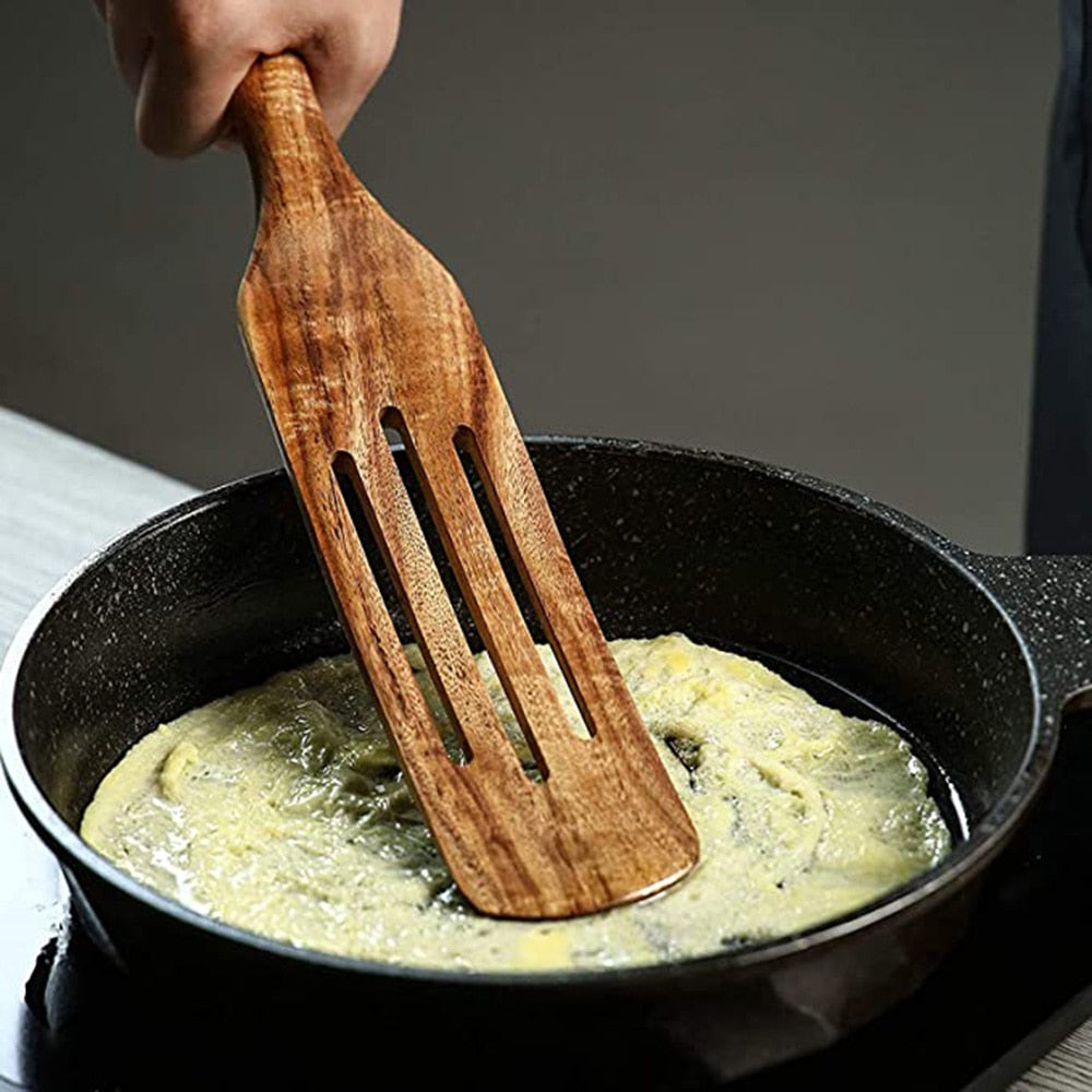 Teak natural wood tableware spoon - hari kitch
