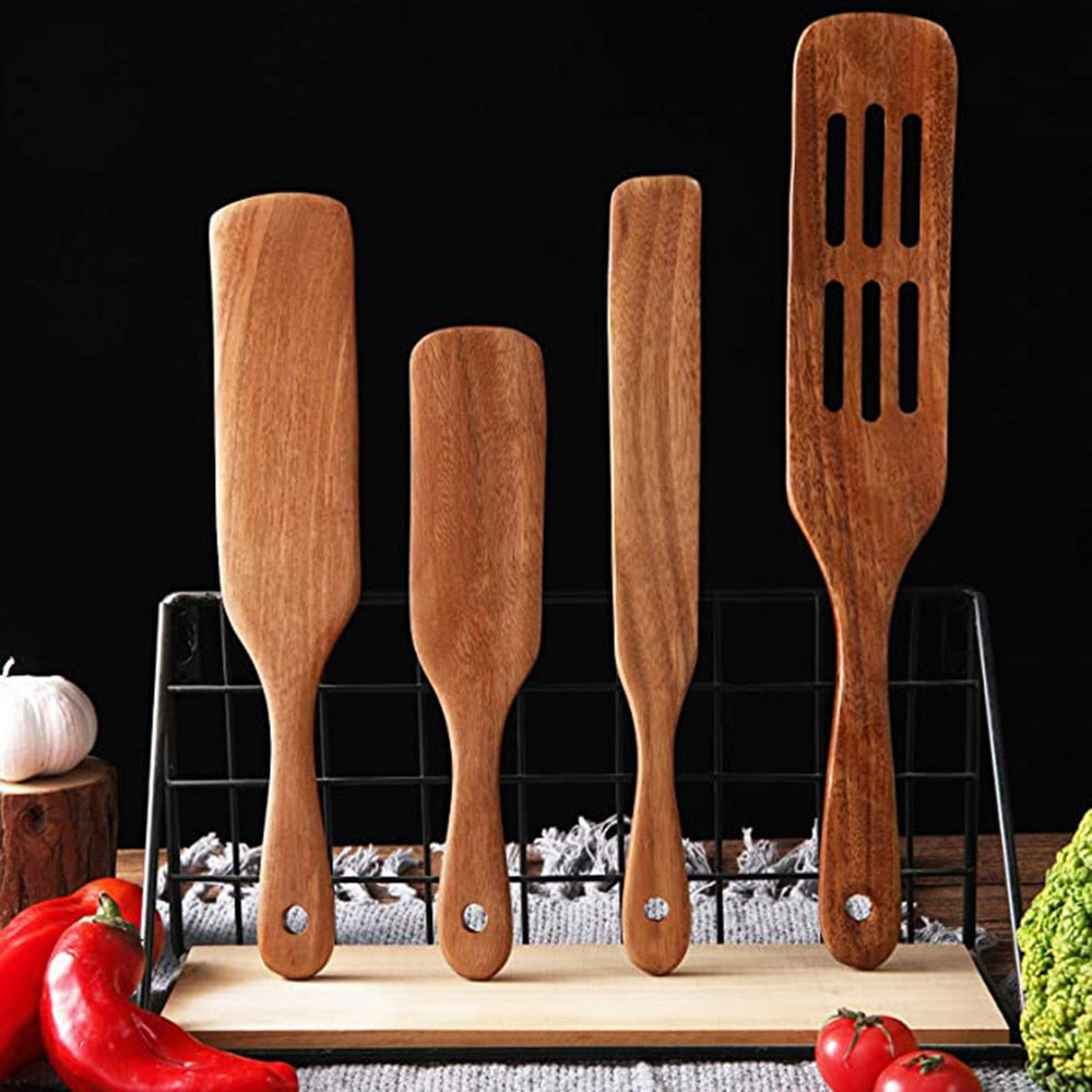 Teak natural wood tableware spoon - hari kitch