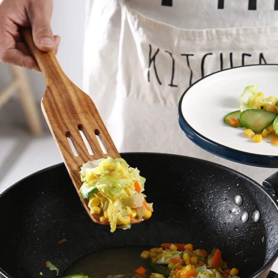 Teak natural wood tableware spoon - hari kitch
