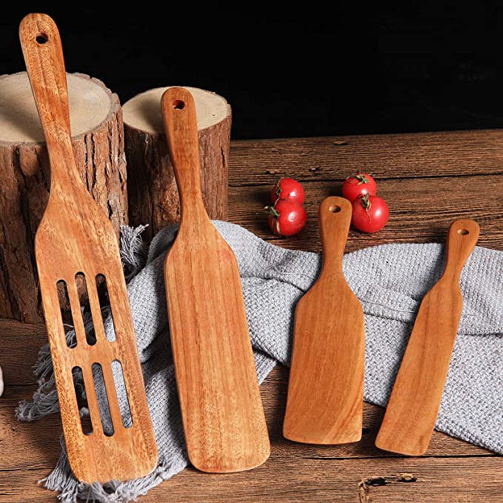 Teak natural wood tableware spoon - hari kitch