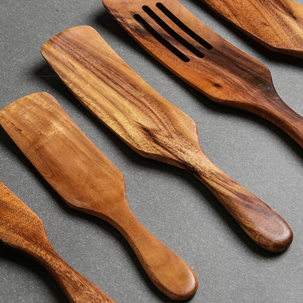 Teak natural wood tableware spoon - hari kitch