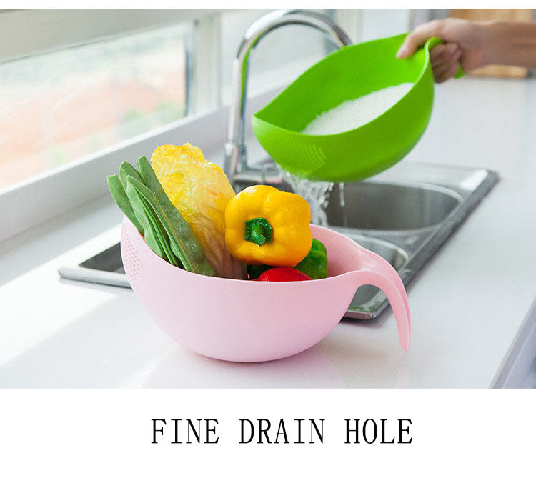 Silicone Colander Drain Basket With Handle - hari kitch