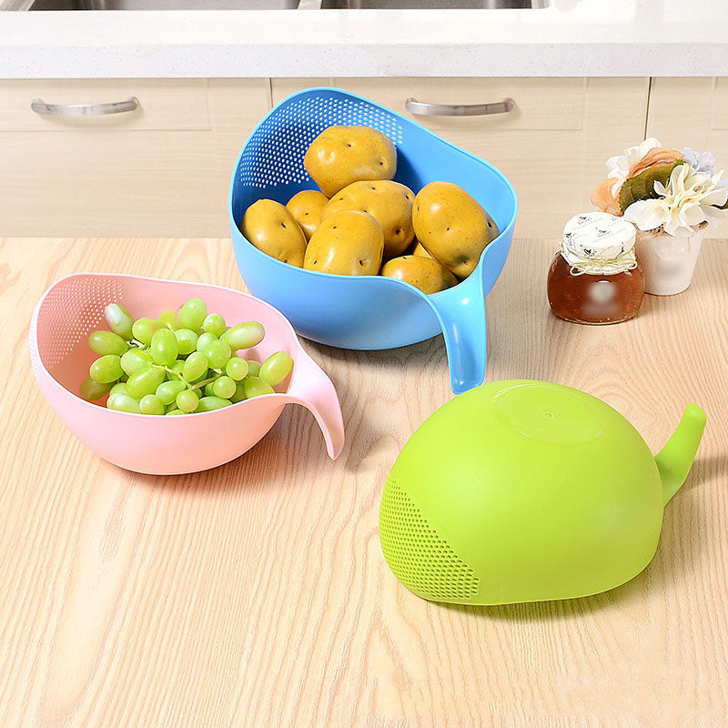 Silicone Colander Drain Basket With Handle - hari kitch
