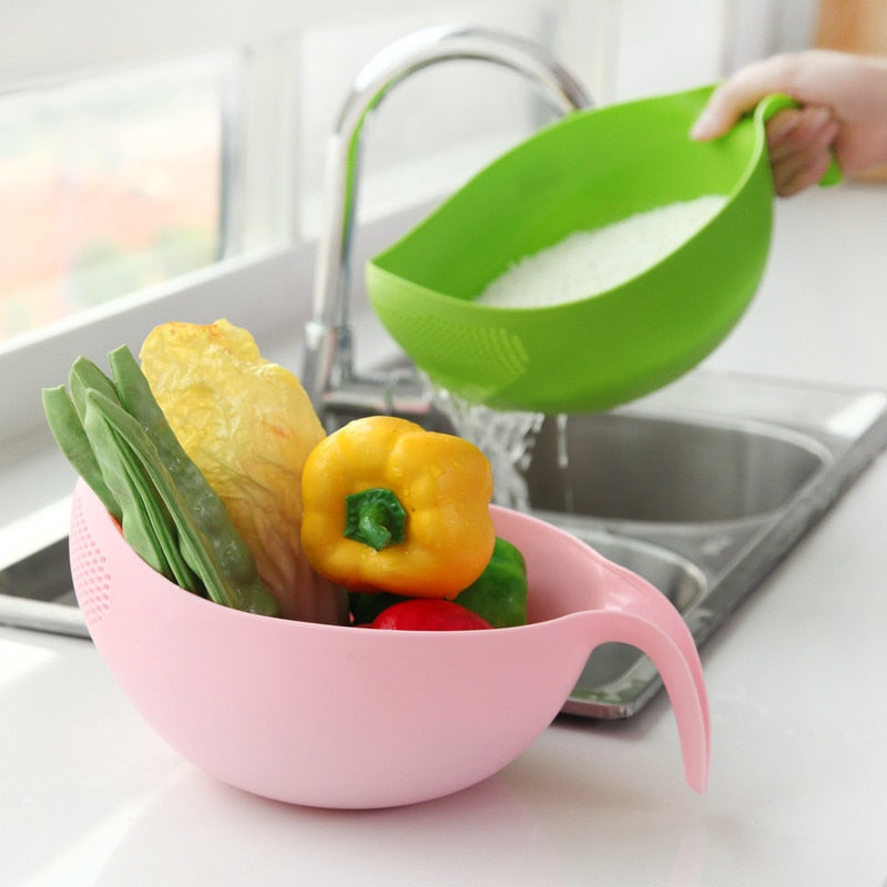 Silicone Colander Drain Basket With Handle - hari kitch