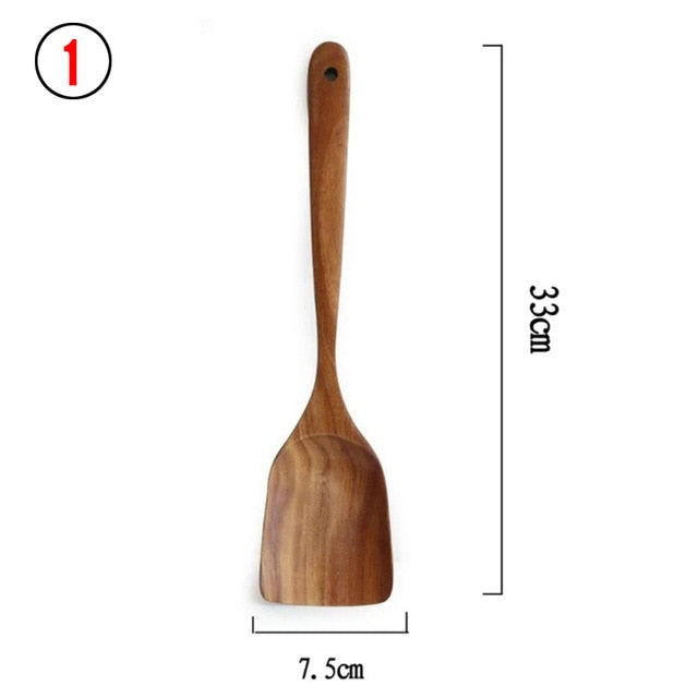 Teak natural wood tableware spoon - hari kitch