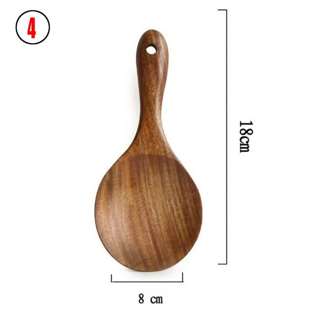 Teak natural wood tableware spoon - hari kitch