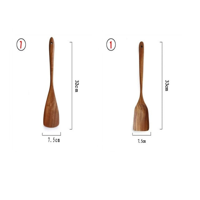 Teak natural wood tableware spoon - hari kitch