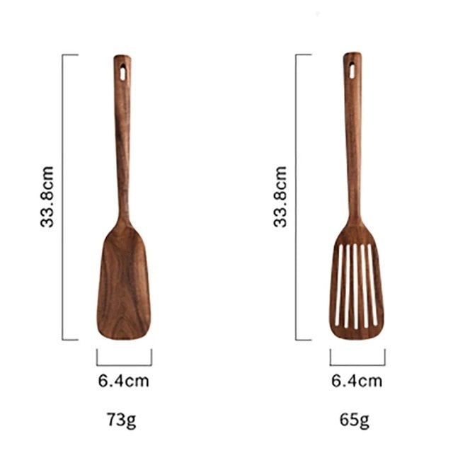 Teak natural wood tableware spoon - hari kitch