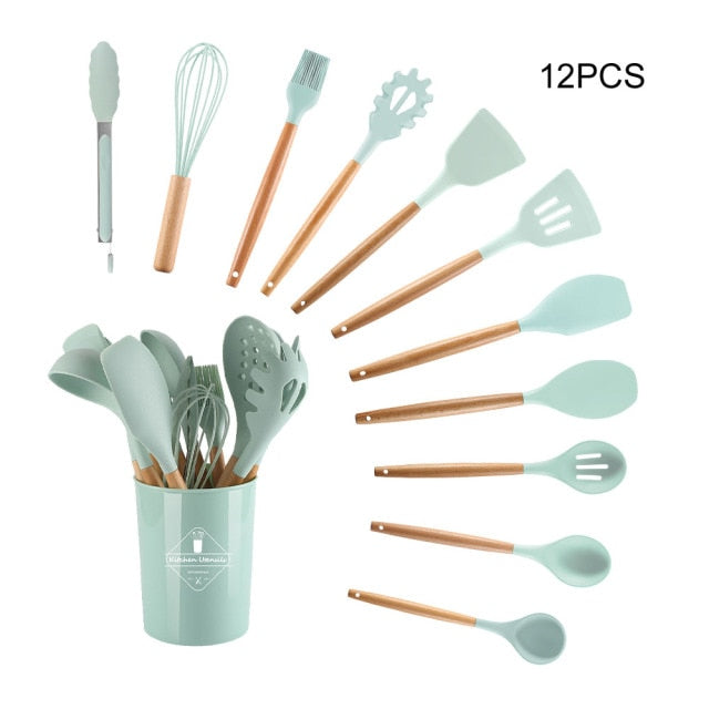 Silicone Cooking Utensils Set - hari kitch