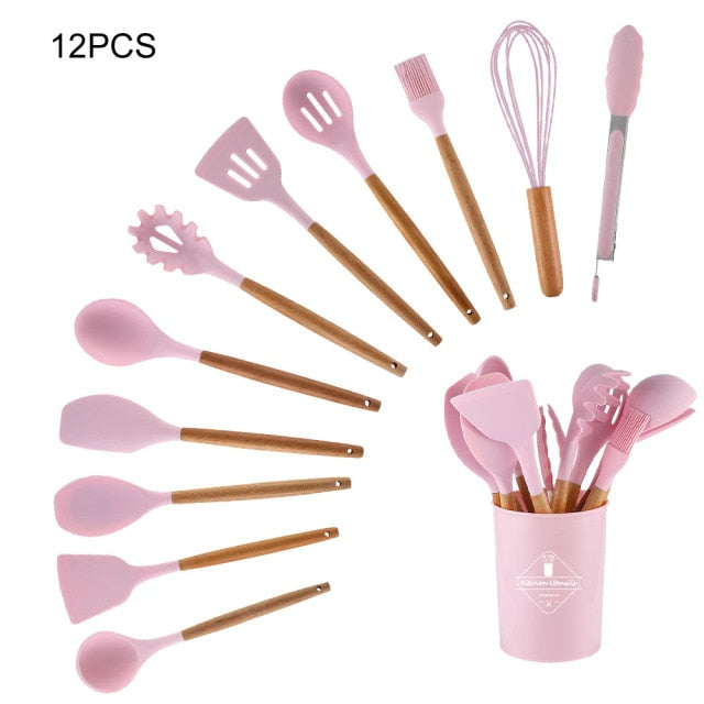 Silicone Cooking Utensils Set - hari kitch