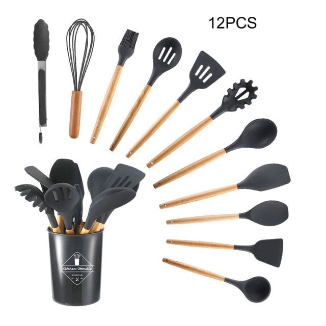 Silicone Cooking Utensils Set - hari kitch
