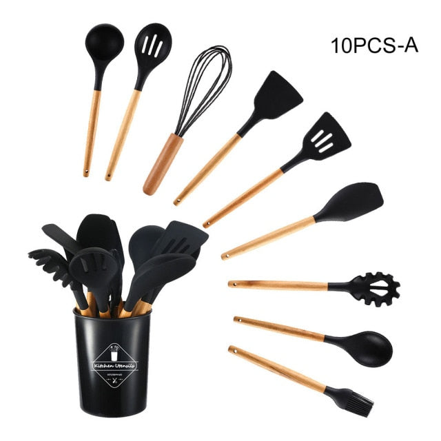 Silicone Cooking Utensils Set - hari kitch