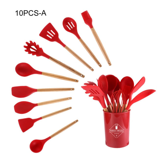 Silicone Cooking Utensils Set - hari kitch