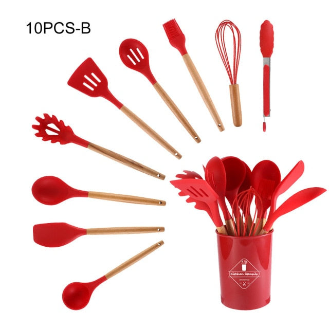 Silicone Cooking Utensils Set - hari kitch
