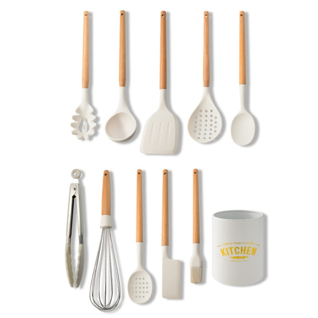 Silicone Cooking Utensils Set for Kitchen - hari kitch