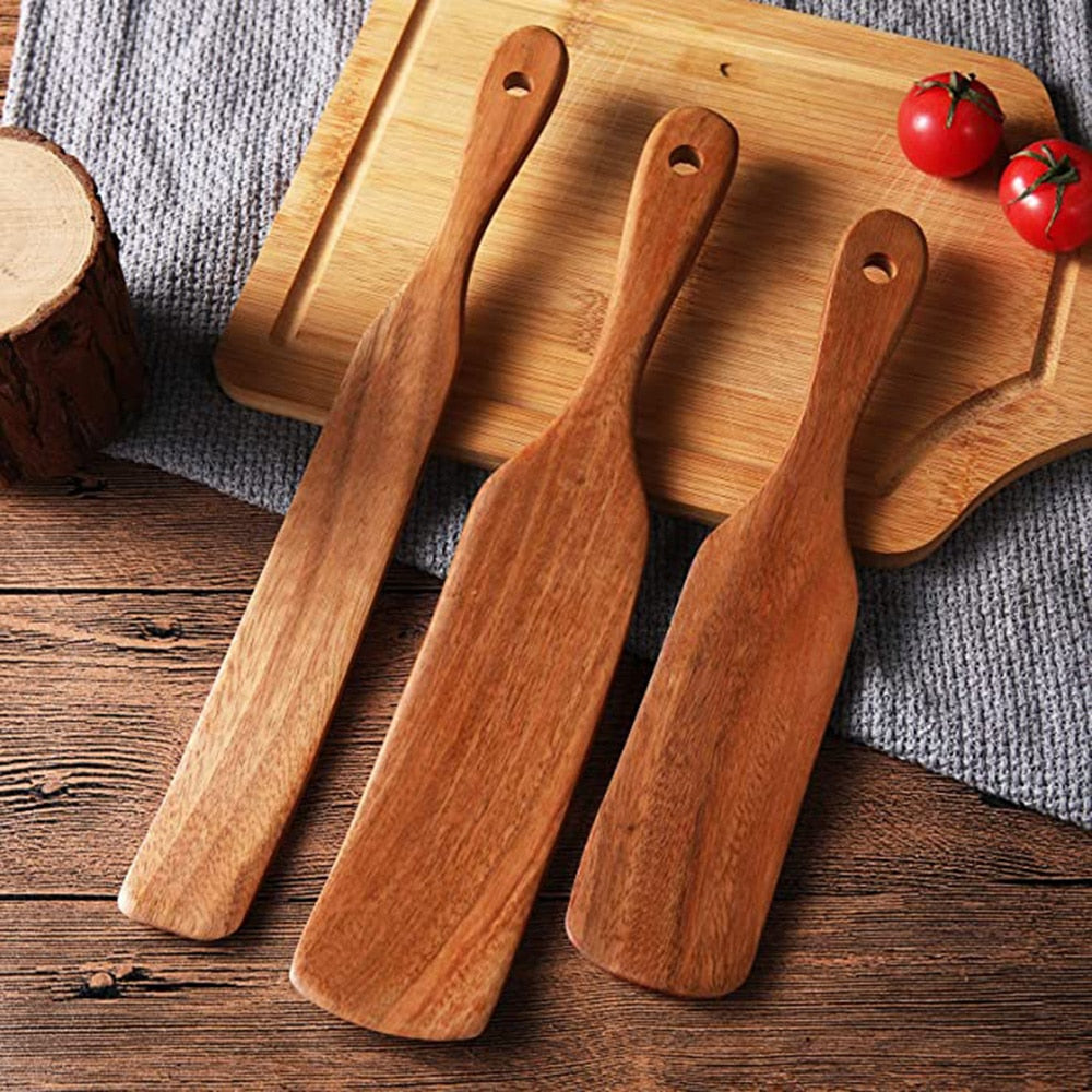 Teak natural wood tableware spoon - hari kitch