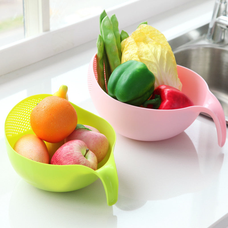 Silicone Colander Drain Basket With Handle - hari kitch